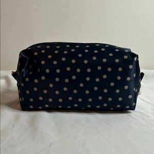Thirty-One Navy Polka Dot Cosmetic Bag